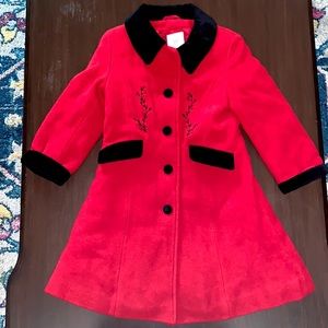 Red and Black Peacoat 4T